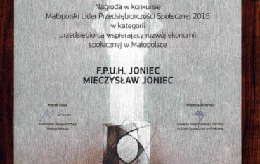 JONIEC Liderem Przedsiębiorczości Społecznej