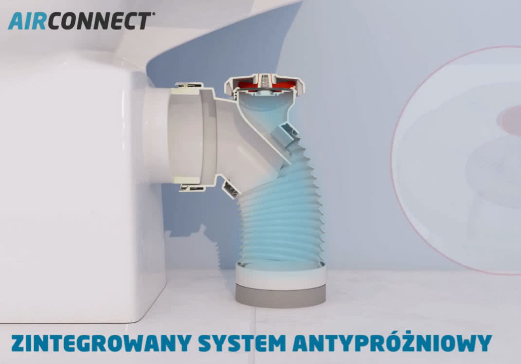 Kolano odpływowe WC AIRCONNECT® – Rewolucja 2-w-1 w Twojej łazience!