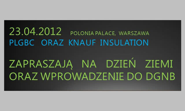 Konferencja pod hasłem "DZIEŃ ZIEMI oraz Wprowadzenie do DGNB"